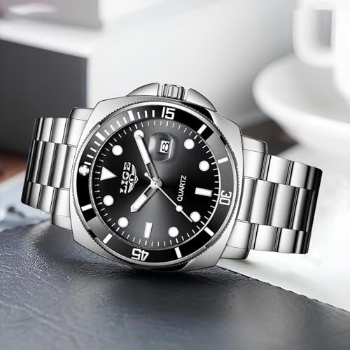 Image of LIGE Mens Roulette Wheel Watches Casino Themed Quartz Analog Watch 3ATM Waterproof Glowing Man Wrist Watches