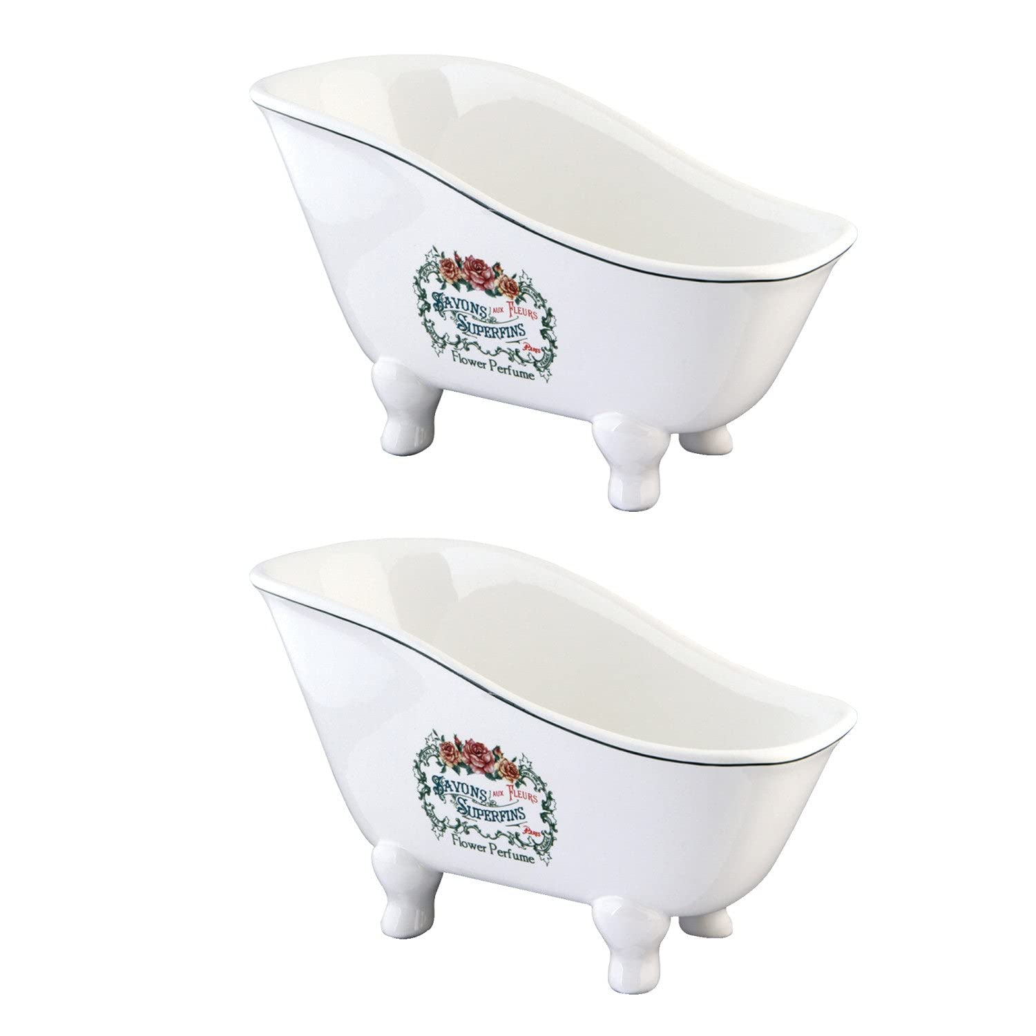BATUBSRWD 8-1 16 Miniature Ceramic Slipper Bathtub 2-Pieces White