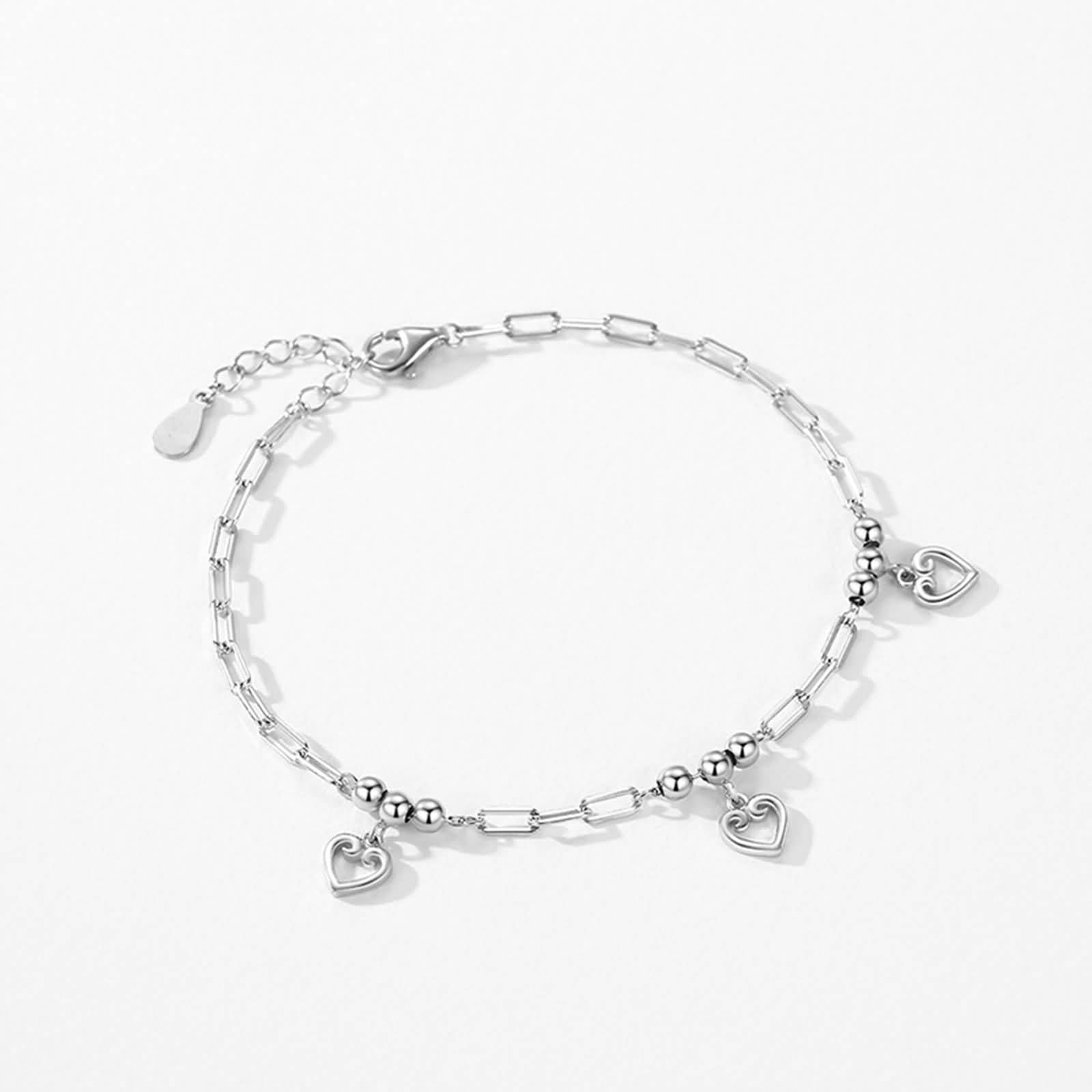 Pulsera de promesa para novia, pulseras de piedra natal de corazón sin piedras preciosas para mujer, oro blanco de 9 K, 14 quilates, 18 quilates, PT950