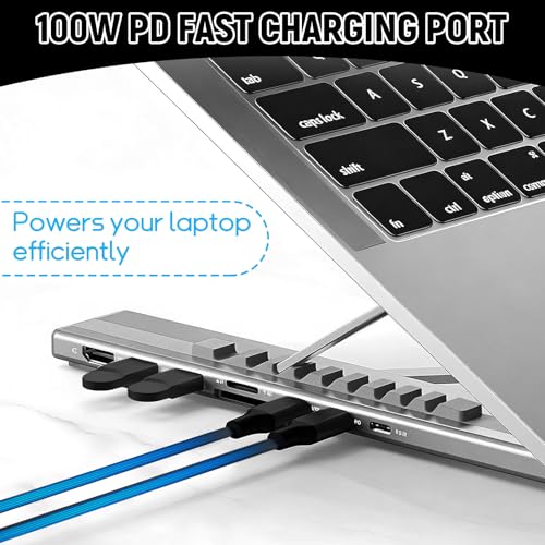 CISSIYOG Soporte para Portátil,con Docking Station USB C 7 en 1,Soporte Laptop,HDMI 4K, 2 USB 3.0, 1 SD, 1 USB C, 100 W PD,Compatible con MacBook Pro/Air, iPad Pro, XPS - imagen 5
