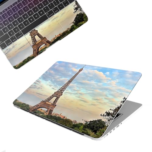 Image of Galaxsia Love Paris Top+Wrist Pad Vinyl Laptop Skin /Sticker /Cover Upto 15.6 Inches Laptops Laminated-Removable-HD Quality Compatible for Hp-Dell-Sony-Lenovo-Asus etc.(15x10 Inches)