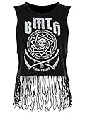 Bring Me The Horizon Damen Top Tassel Fringe schwarz