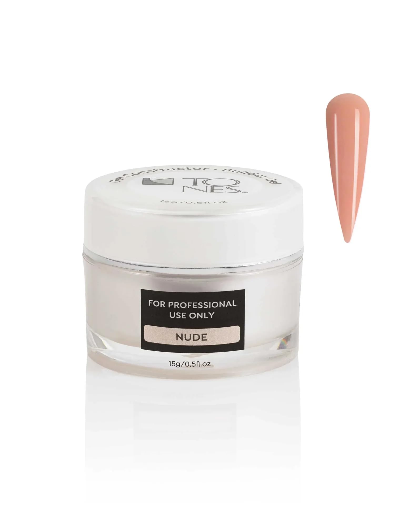 TONES Premium Self Leveling Nail Builder and Extension Gel for Professional Design - Salon-Quality LED and UV Building Gel - (0.5 Fl Oz, Nude)