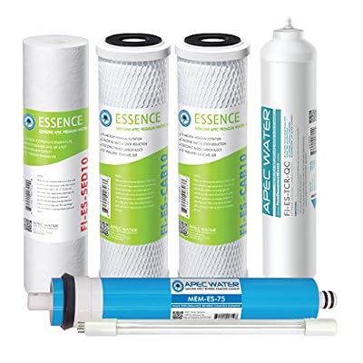APEC Water Systems Filter-MAX-ESUV-SSV2 75 GPD High Capacity Complete Replacement Set for ROES-UV75-SS Reverse Osmosis Water Filter System Stage 1-6