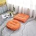Tekaopuer Coussins de chaise ronds et carrés respirants, épais, épis de maïs, tatami, chaise de bureau, coussin doux pour décoration de sol (carré 50 x 50 cm, orange)