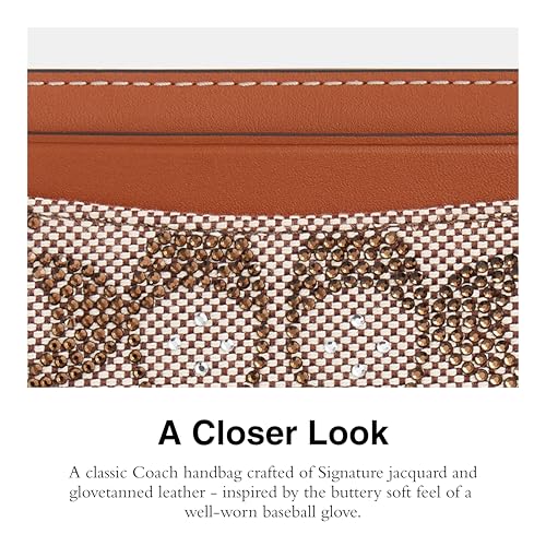 Coach Women's Crystal Signature Jacquard Essen Card Case, LH/Burnished Amber, One Size - image 4