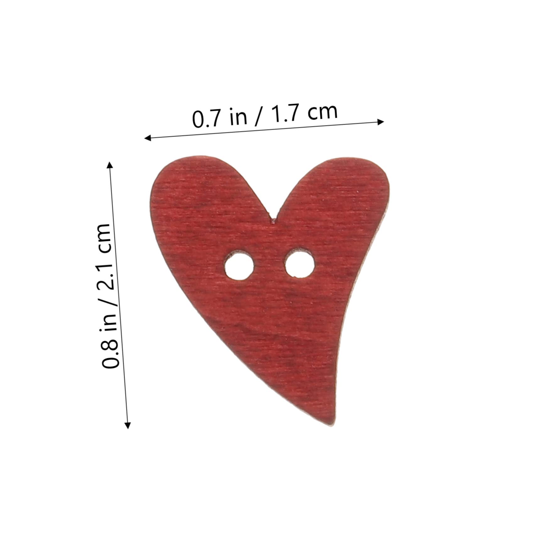 Bottoni a Cuore in Legno, 100 Pezzi, per Cucito e Artigianato