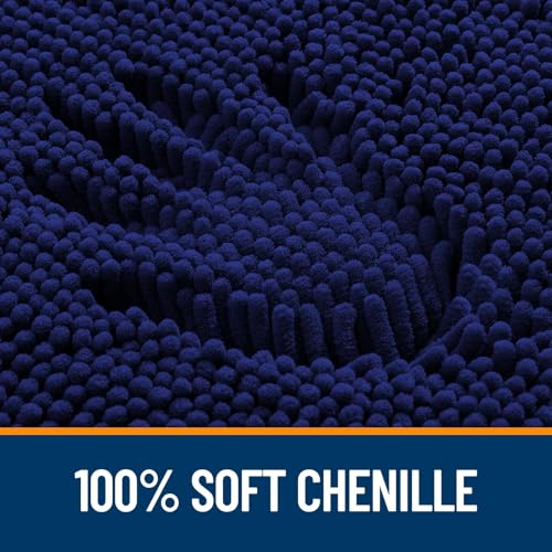 Image of OLANLY Bathroom Rugs Sets 2 Piece, Soft Absorbent Chenille Bath Mats and U-Shaped Contour Toilet Mat Area Rug Set, Machine Washable Bath Carpet, Home Decor Accessories(47 inchx20 inch+24 inchx20 inch, Navy)