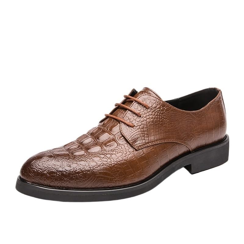 Formal Shoes for Men Waterproof Leather Anti-Slip Slip Resistant Rubber Sole Wedding Party Lace Up Plain Toe