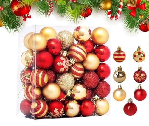 Weihnachtskugeln,50 stück Christbaumkugeln Weihnachtskugel mit Geschenkpaket, matt,glänzend,Weihnachtsbaumschmuck Christbaumschmuck mit Aufhänger,deko Weihnachten,Thema Rot GoldChristbaumkugel ∅ 4cm Weihnachtskugeln,50 stück Christbaumkugeln Weihnachtskugel mit Geschenkpaket, matt,glänzend,Weihnachtsbaumschmuck Christbaumschmuck mit Aufhänger,deko Weihnachten,Thema Rot GoldChristbaumkugel ∅ 4cm