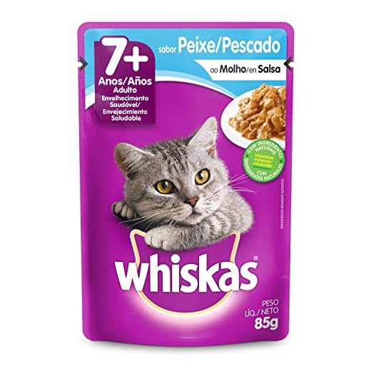 Ração Úmida Para Gatos Whiskas Sachê Peixe ao Molho Adultos Sênior 7+ Anos 85g