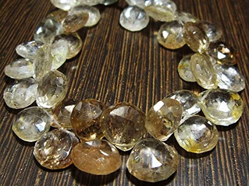Topaze impériale naturelle en briolette cœur facettée 11mm pierre précieuse pour filigrane