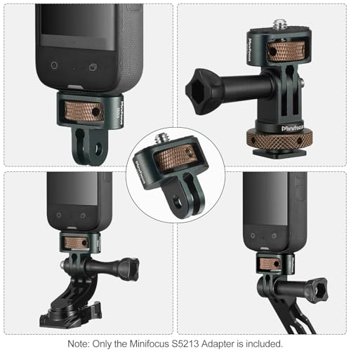 Adaptador de tornillo 1/4 para GoPro MINIFOCUS con soporte de trípode de aluminio 4