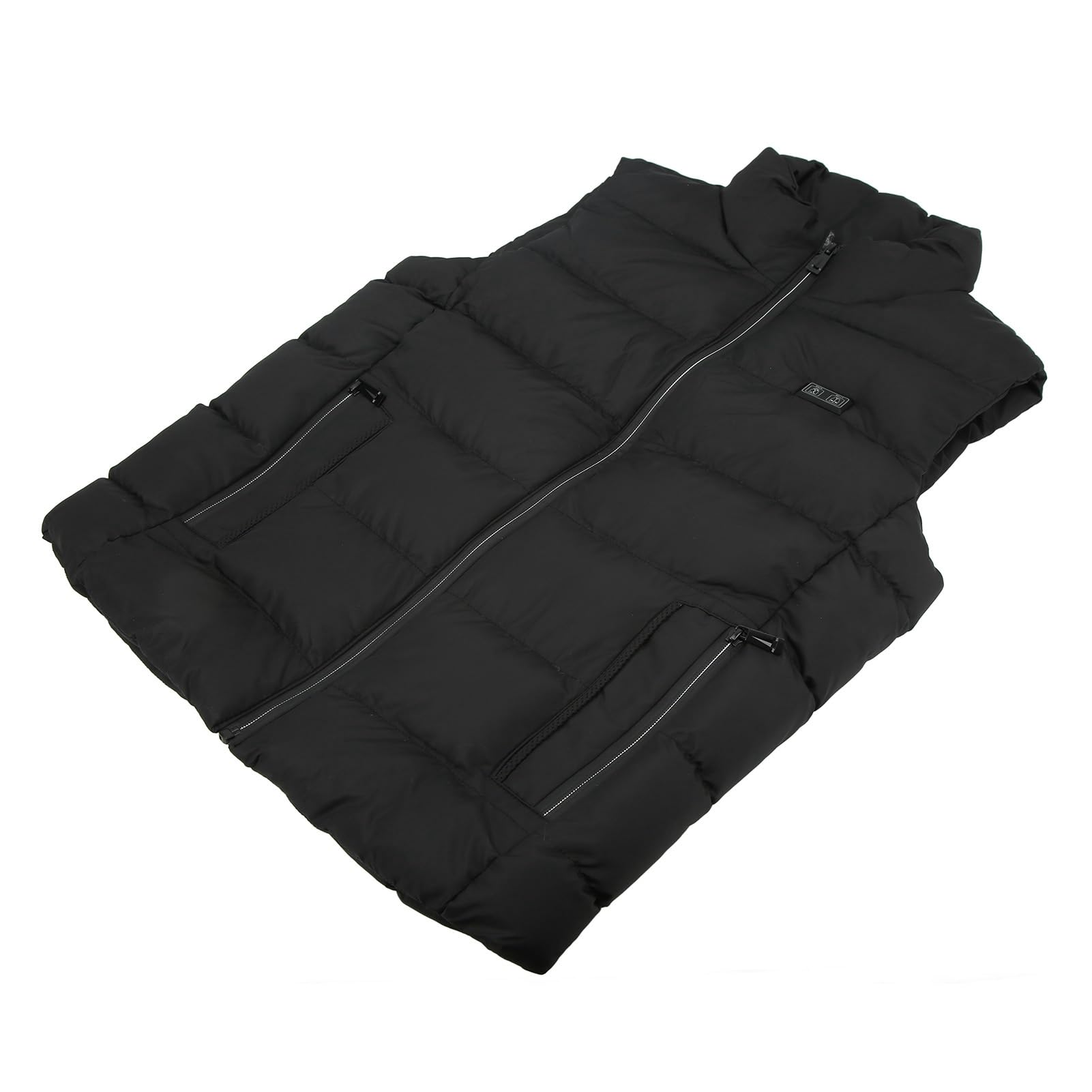 HEEPDD Chaleco con Calefacción USB, Cuello a Prueba de Viento, Forro de Poliéster Impermeable, Chaqueta con Calefacción Eléctrica de 3 Etapas para Hombres en Invierno