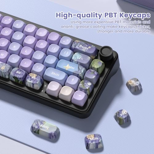 Image of dagaladoo PBT Keyboard keycaps Set,Purple moa keycaps,Violet Theme