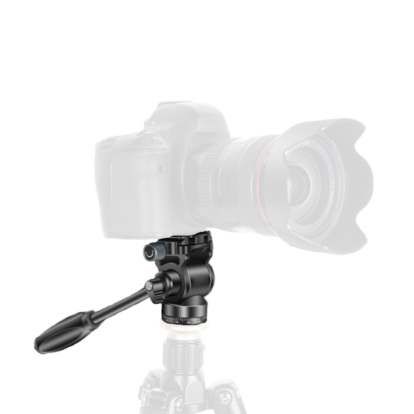 Elprico Testa per Treppiede, Testa per Videocamera Panoramica in Lega di Alluminio con Maniglia Staccabile, Rotazione a 360° Inclinazione a 180° Carico 8 Kg, per Viaggi DSLR