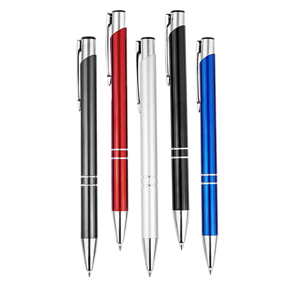 25piezas Bolígrafo De Metal Multifuncional De Tinta Azul Roja Gris y Plateada Para Escritura Diaria y Manualidades