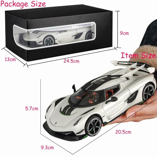Image of Exclusive Alloy Metal Pull Back Die-Cast Car Diecast Metal Pullback Toy Car with Openable 6 Doors,Light Music Boys Gifts Toys (1:24 Koenigsegg Jesko - Multicolor)