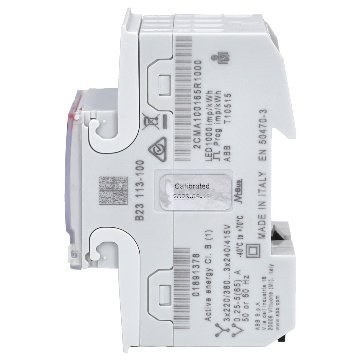 Contador de energía eléctrica B23 113-100, digital, clase de energía activa ± 1%, 3 fase, subfunción acero, M-bus (Referencia: ABB 2CMA100165R1000)