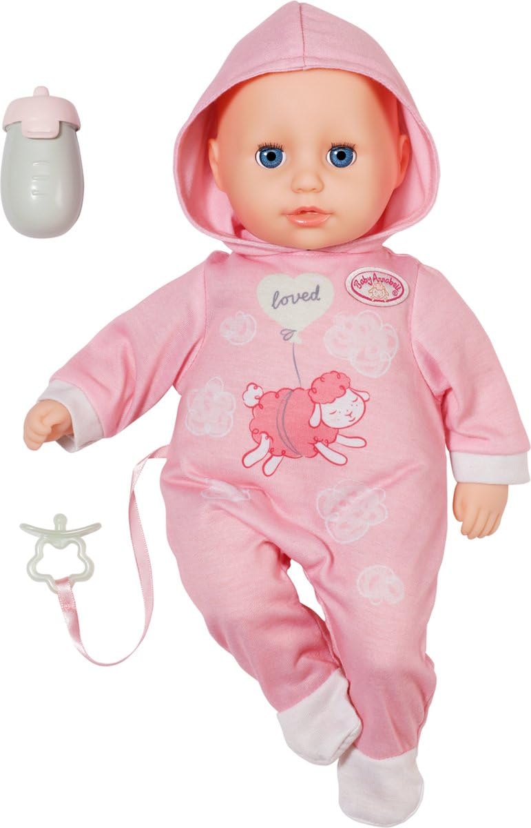 Baby Annabell Hannah Spiel mit Mir, Baby Doll with 5 Functions, Soft Fabric Body and Accessories, 36 cm Large Doll, for Children from 1 Year, 710692 Zapf Creation