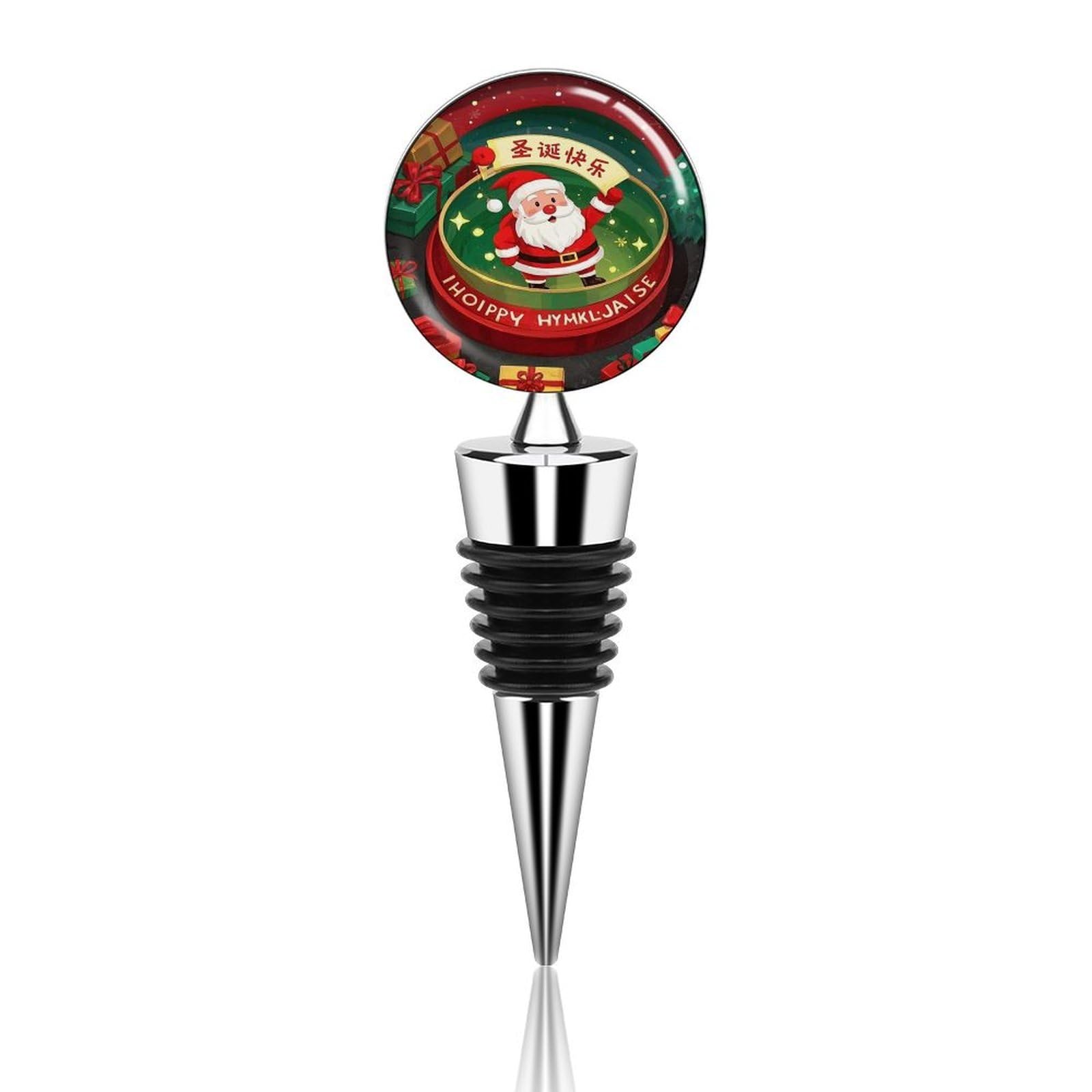 Bouchon de bouteille de vin pour éviter l'oxydation avec motif Père Noël