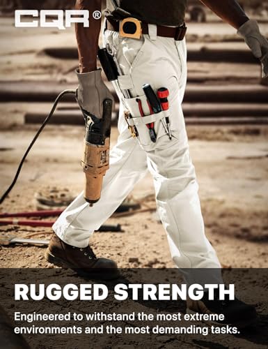 Image of CQR Men's Quick Dry Work Pants, Water Resistant Outdoor Tactical Pants, Lightweight Stretch Cargo Hiking Pants