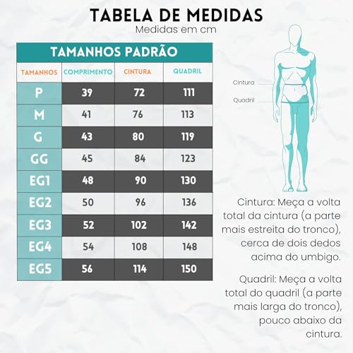 ELITE Bermuda com Bolsos Academia Cordão Ajustável Dry Fit Masculina, Preto, M