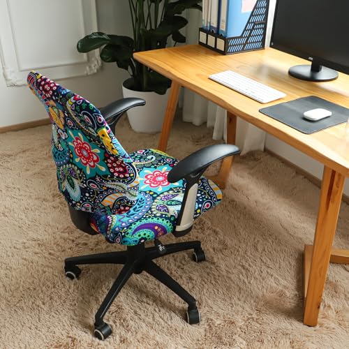 Image of FORCHEER Desk Chair Cover, Stretch Office Chair Covers Two Piece for Split Office Chair Stretchable