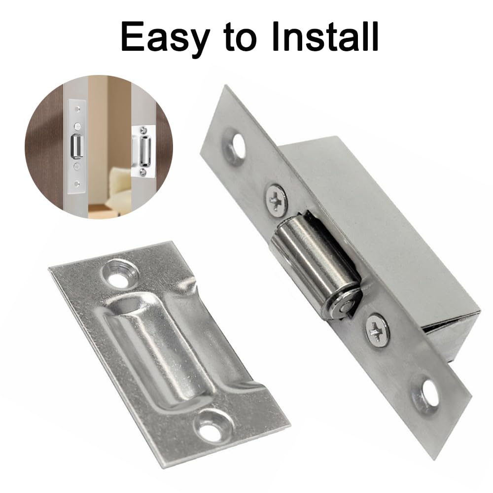 Chiavistello a sfera regolabile per porta, in acciaio inox, con viti e piastra di attacco, accessori per porta di passaggio dell'armadio