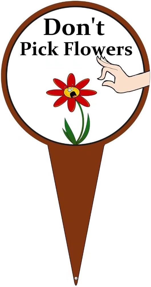 HGFT Don't Pick Flowers Metal Yard Sign Warning,Picking