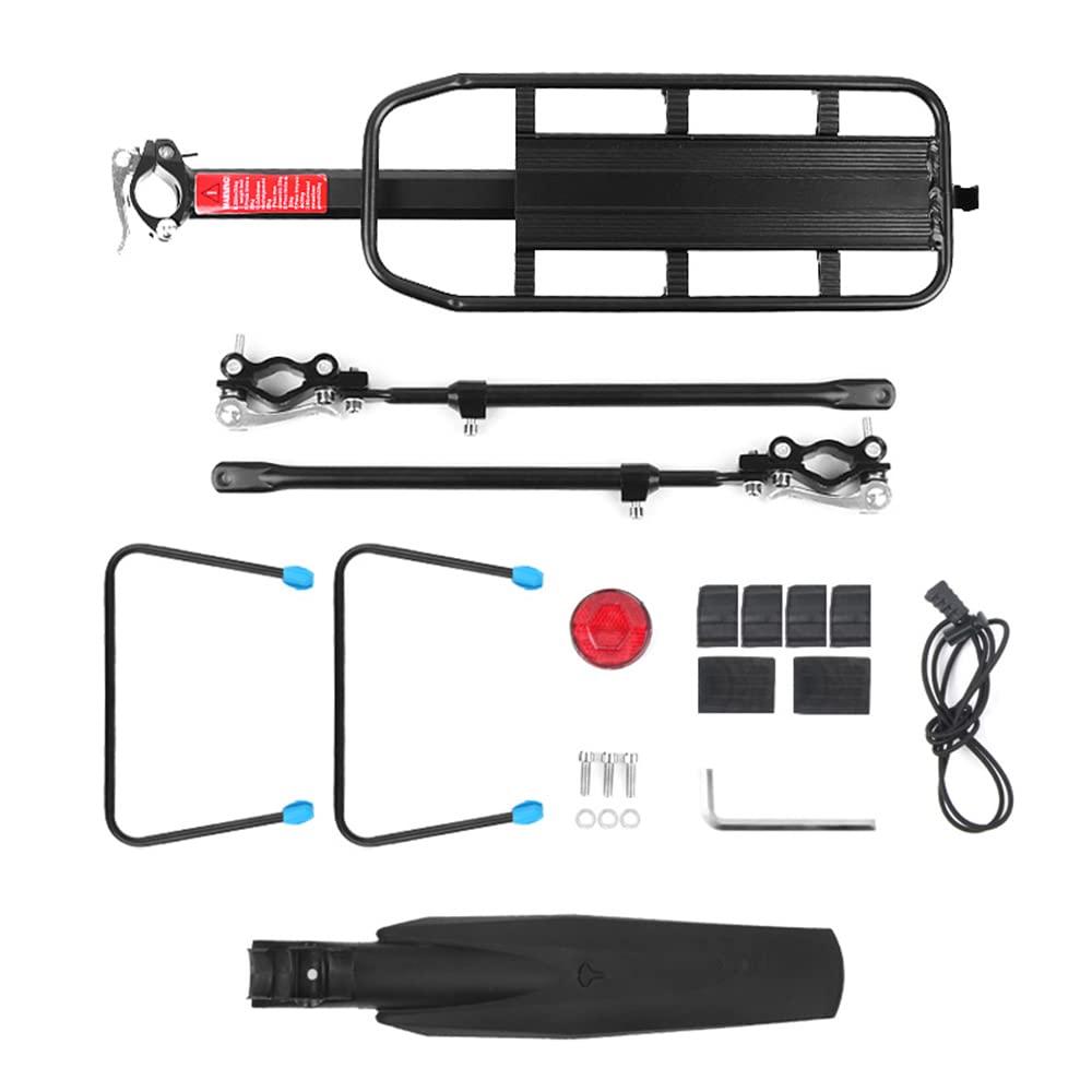 Kavolet Gepäckträger Mountainbike, Universal Fahrrad-Gepäckträger Schnellverschluss Einstellbare Fahrradgepäckträger mit Kotflügel, MTB Gepäckträger, Maximalbelastung 50kg, aus Aluminiumlegierung