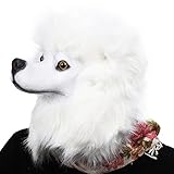 PARTY STORY Poodle Dog Mask Latex Animal Full Head Mask Novelty Halloween Costume Rubber Masks