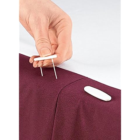 Carol Wright Gifts Secure Hold Bed Skirt Holding Pins Set of 8 Metal and Plastic Dust Ruffle Pins Easy to Use Upholstery Pins Cover
