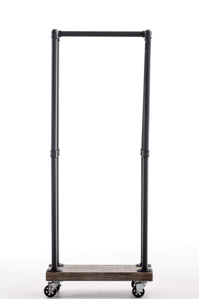 Estantería para Leña Forks I Leñero de Interior con Ruedas I Leñero Deslizante I Estantería para Leña de Metal & Madera I, Color:Negro