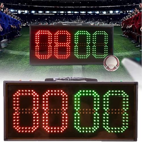 Double-Side Football Electronic Substitution Board, LED Portable Football Electronic Soccer Change...