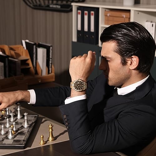 Image of Sapphero Men's Analog Watch - Waterproof Diamond Silver Quartz With Date Display - Stainless Steel Casual Luxury Wrist Watch - Unique Dress Gift for Men