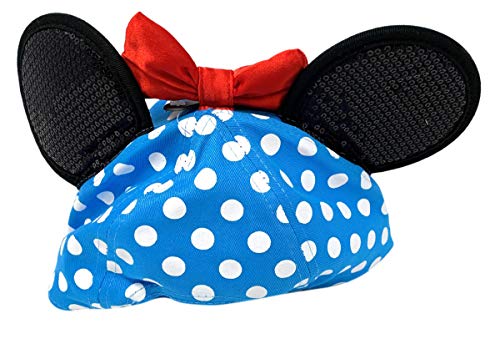 Disney Youth Vintage Minnie Polka Dot Ear Hat, Blue Red3