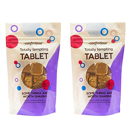 Scottish Tablet Made In Scotland: Confectious - 2 x 150g bags of Handmade Traditional Scottish Butter Tablet - Totally Tempting Tablet Sharing Bag - Artisanal Scottish Favourite Luxury Gift Idea