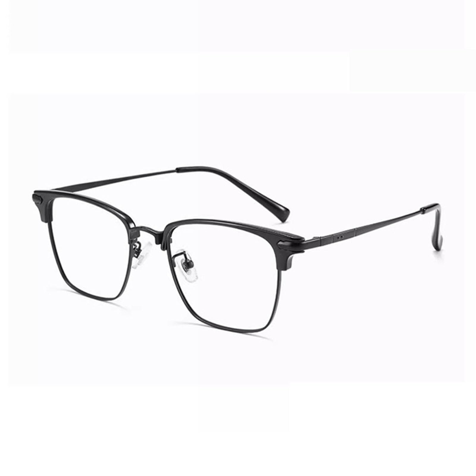 De Los Hombres Gafas Luz Azul Súper Ligero Titanio Puro Medio Cuadro Prevenir La Fatiga Ocular Anti-UV Gafas De Computadora,B