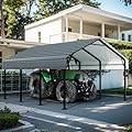 12'x15'x9' Metal Carport, Heavy Duty Metal Canopy with Galvanized Steel Roof and Frame, Bass Boat, Trucks, Car and Tractors, 12 * 15 FT(1 pcs)