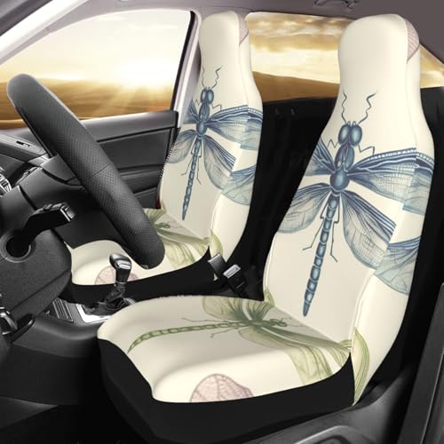 Housse de siège voiture haut de gamme libellule, lot de 2 protections durables