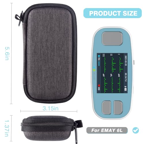 Image of Hard Carrying Case Compatible with EMAY 6L Portable ECG Monitor