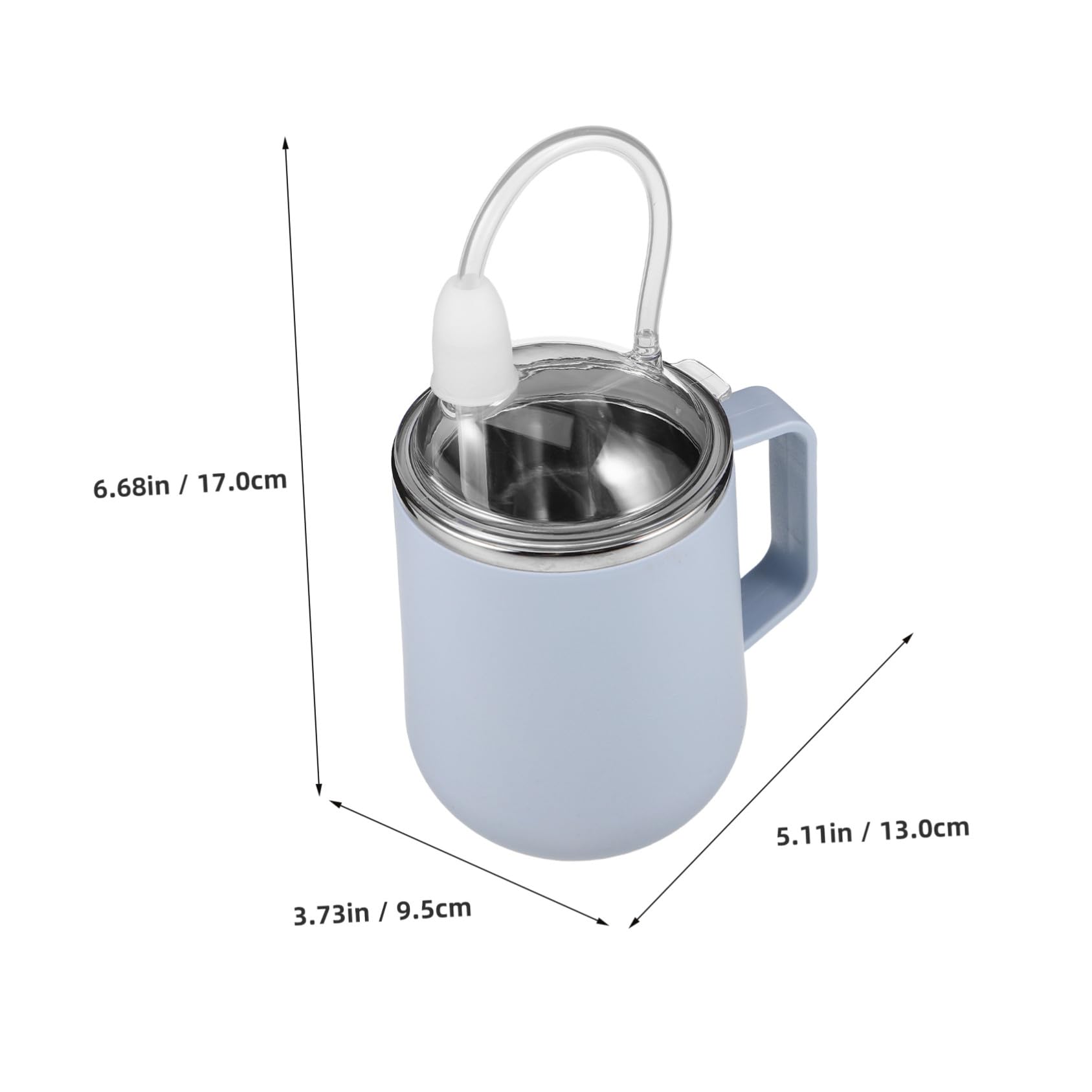 Mikinona Edelstahl Pflege Trinkbecher mit Strohhalm und Ergonomischem Griff Auslaufsicher Dysphagie Becher für Senioren und Bettlägerige Pflegeflasche