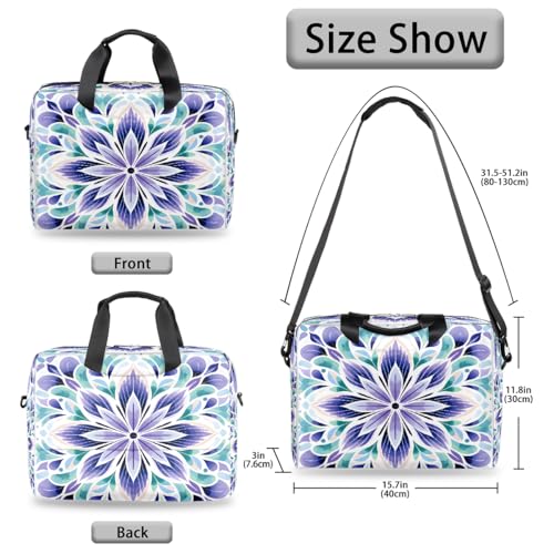 Bolso para laptop 15.6-16" morado con flores Mandala miniatura 6
