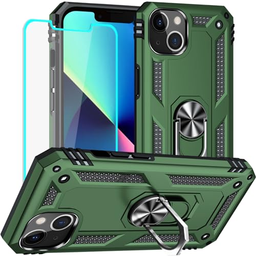 Coque pour iPhone 13 antichoc de protection militaire avec film écran HD et bague