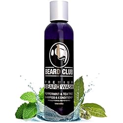 🌿Productos naturales y veganos para barba 85 Premium Champú Para Barba y Acondicionador - Menta y árbol de té - Jabón Líquido 100% Natural y Orgánico Para Hombres - Suaviza la Barba, Detiene la Piel Seca, Ideal Para Pieles Sensibles