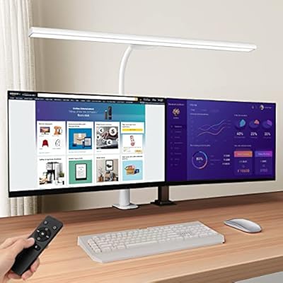 shlinux LED Desk Lamp, Desk Light with Flexible Gooseneck (White)
