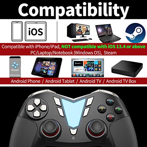 Mobile Game Controller for Fortnitee, IFYOO ONE Pro Wireless Gaming Gamepad, Compatible with iPhone iPad(NOT Include iOS 13.4 or Above), Android Phone/Tablet/TV, PC Win Steam - BS - Thumbnail 6