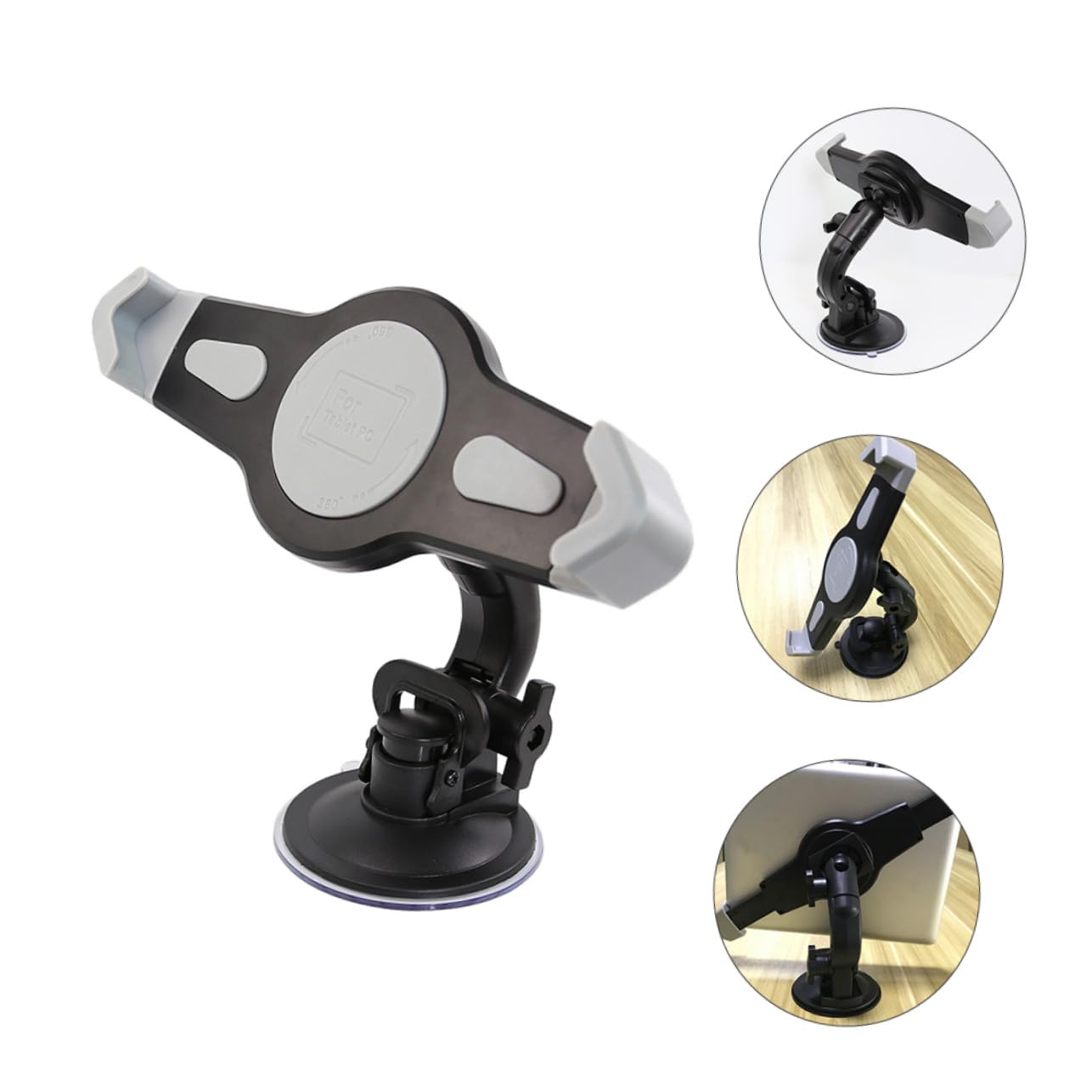 Supporto Tablet Auto con Attacco a Succhietto Forte per Porta Tablet in Abs Facile Installazione e Rimozione per Navigazione e Uso Veicolare