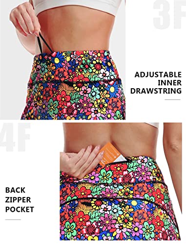 KORALHY 20" Knee Length Skorts Skirts for Women, High Waisted Tennis Athletic Skirt with Zipper Pocket4